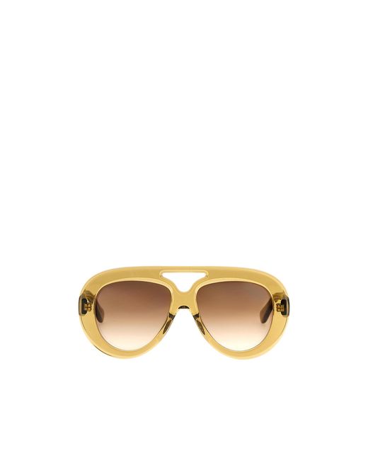 Loewe Metallic Aviator Frame Sunglasses