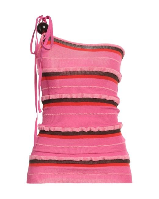 Jacquemus Pink One Shoulder Vest