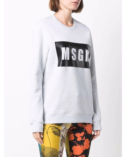 MSGM White Foiled Logo Sweatshirt