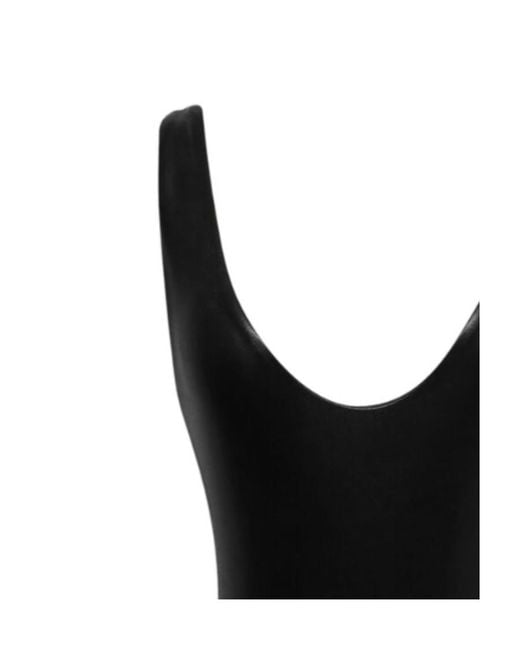 Saint Laurent Black Metallic Lamé Jersey Sleeveless Body
