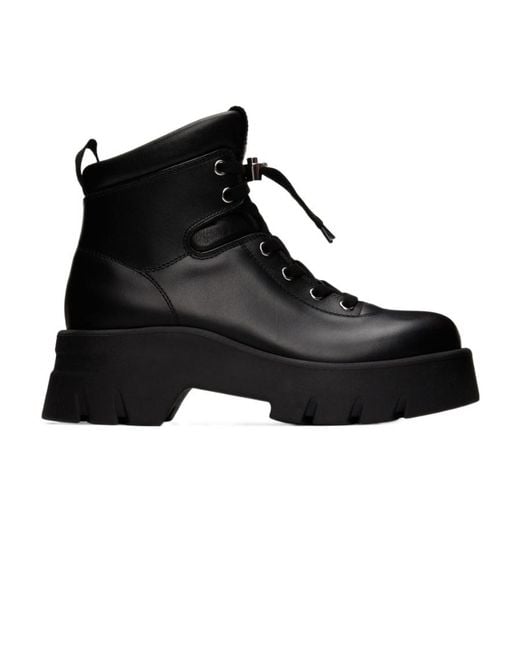 Gianvito Rossi Black Lace-Up Boots