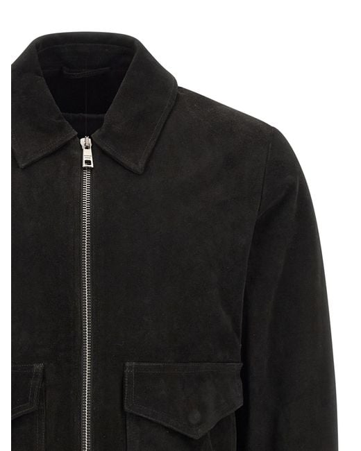 Giorgio Brato Black Long-Sleeve Bomber Jacket for men