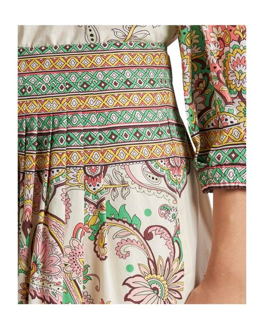 Etro White Floral Printed Midi Skirt
