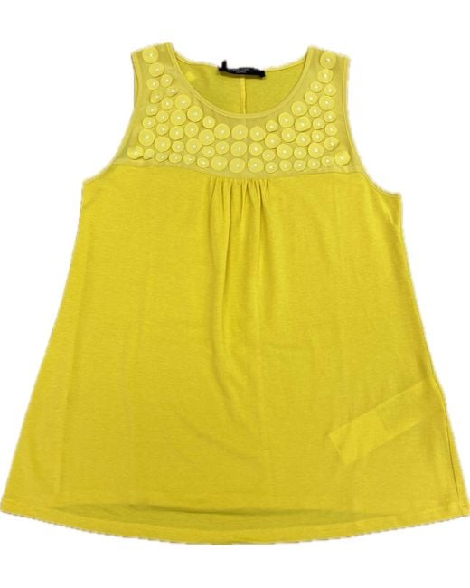 Weekend by Maxmara Yellow Crew Neck Top
