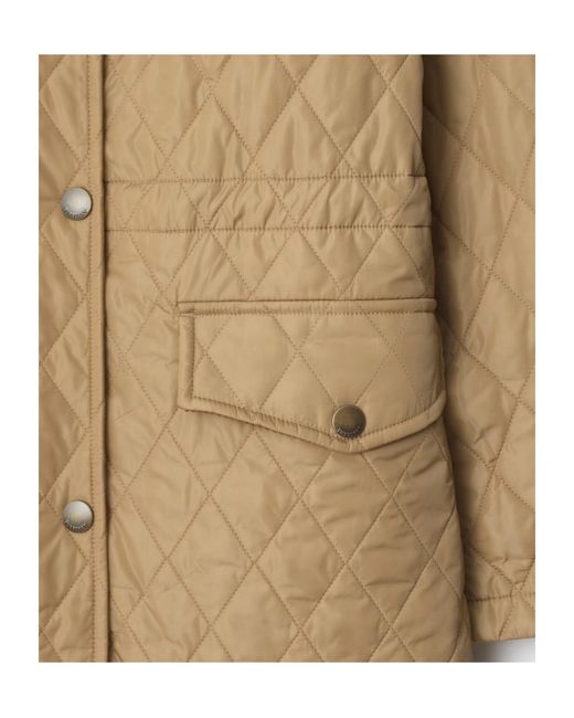 Burberry Natural Quilted Hooded Coat