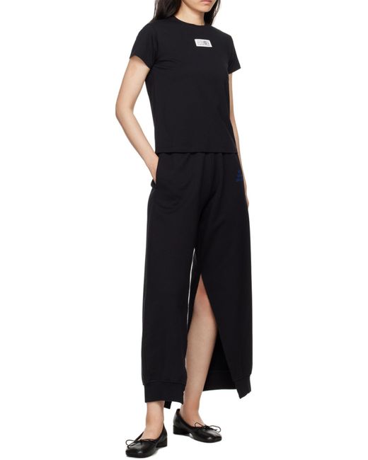 MM6 by Maison Margiela Black Logo Patch Crewneck T-Shirt