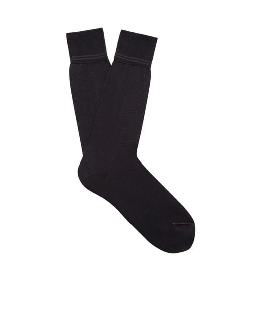 Zegna Black Cotton Socks for men