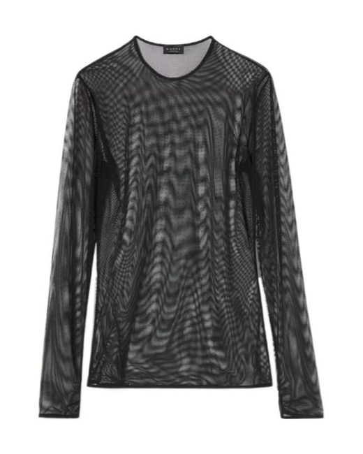 Gucci Black Mesh Jersey T-Shirt for men