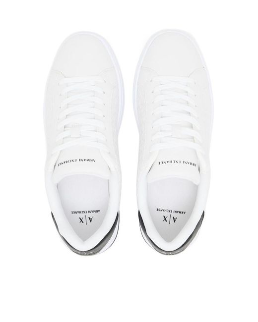 ARMANI EXCHANGE White Quilted Sneakers for men