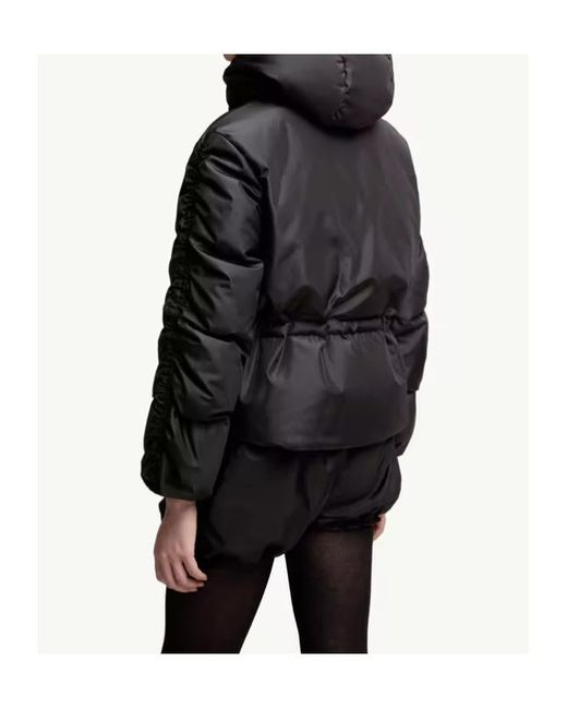 Moncler Black Louviere Zip-Up Hooded Short Padded Jacket