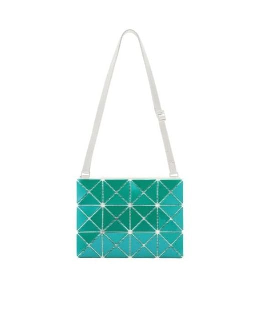 Issey Miyake Green Geometric-Patterned Shoulder Bag
