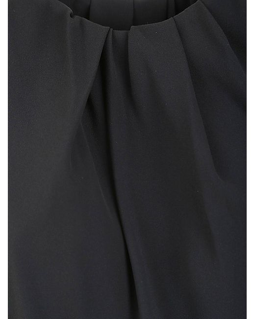 Rick Owens Black Draped-Neck Sleeveless Top