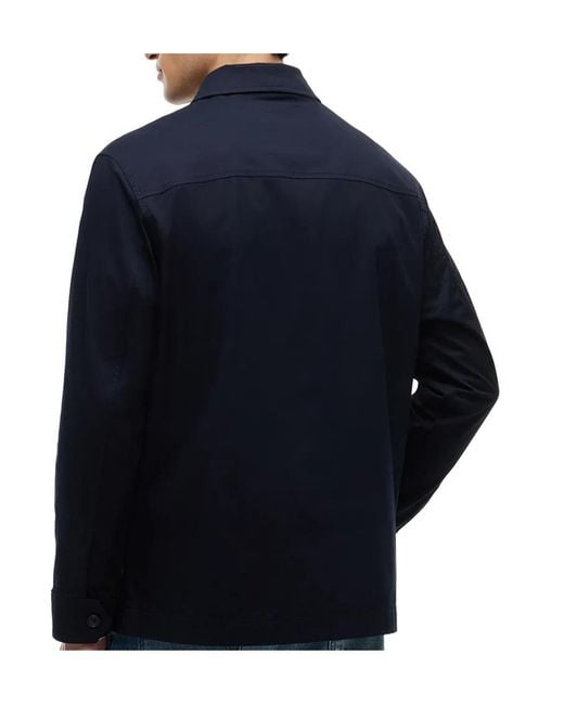 Tommy Hilfiger Blue Logo-Patch Button-Up Jacket for men