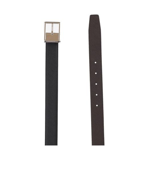 Montblanc White Reversible Leather Belt for men