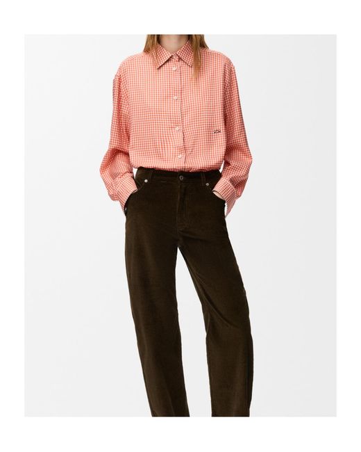 Loewe Pink Long Sleeve Checked Shirt