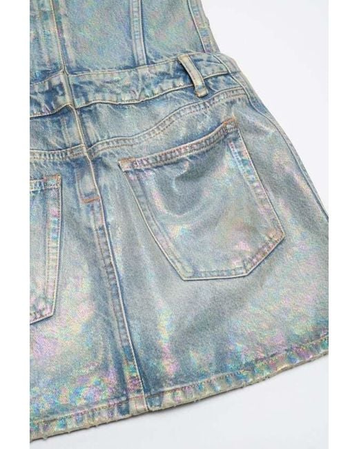 Acne Blue Coated Mini Denim Dress