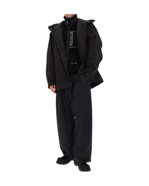 And Wander Black Reflective Stitching Hooded Casual Jacket for men