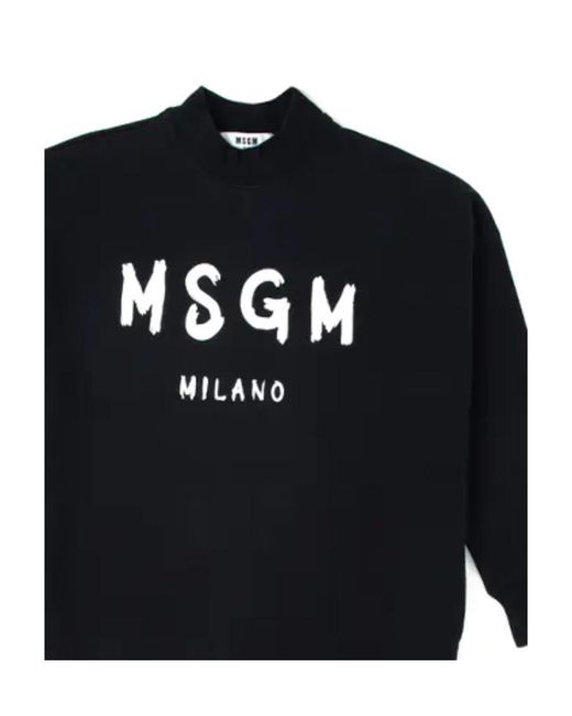 MSGM Blue Logo Details Sweater-Style Dress