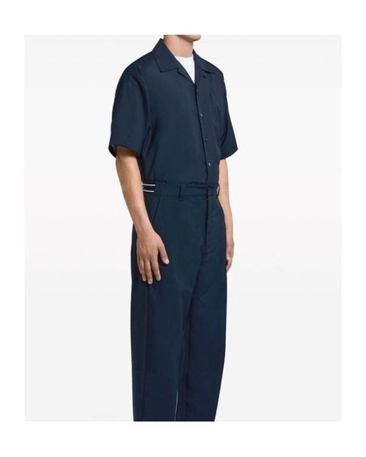 Marni Blue Collared Short-Sleeve Shirt for men