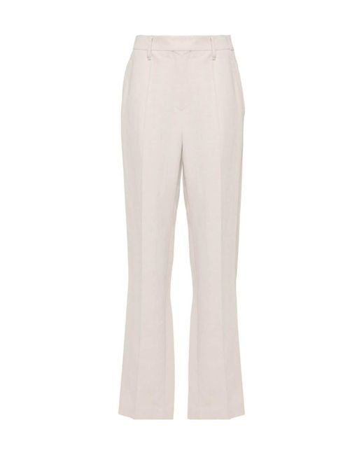 Brunello Cucinelli White Tapered Tailored Trousers