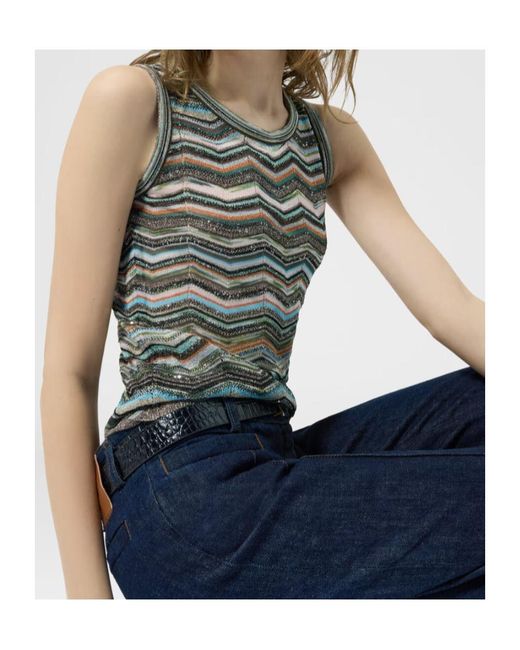 Missoni Gray Zigzag-Knit Top