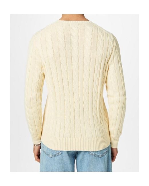 Polo Ralph Lauren White Cable Knit Jumper for men