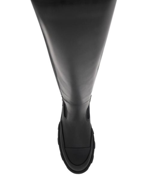 Ganni Black Stitch Cleated High Chelsea Boots