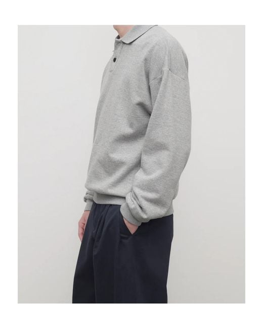 The Row Gray Ry Buttoned French-Terry Polo Shirt for men