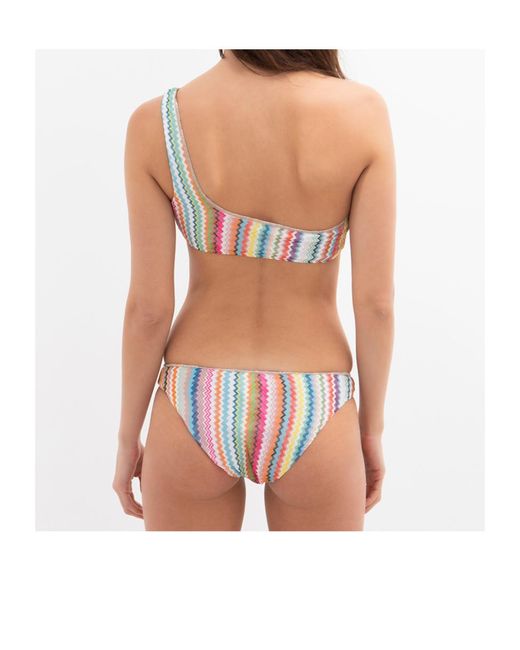 Missoni White One-Shoulder Zigzag Bikini Set
