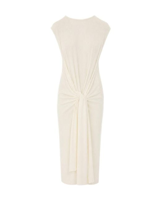 Totême White Totême Tie-Waist Jersey Dress