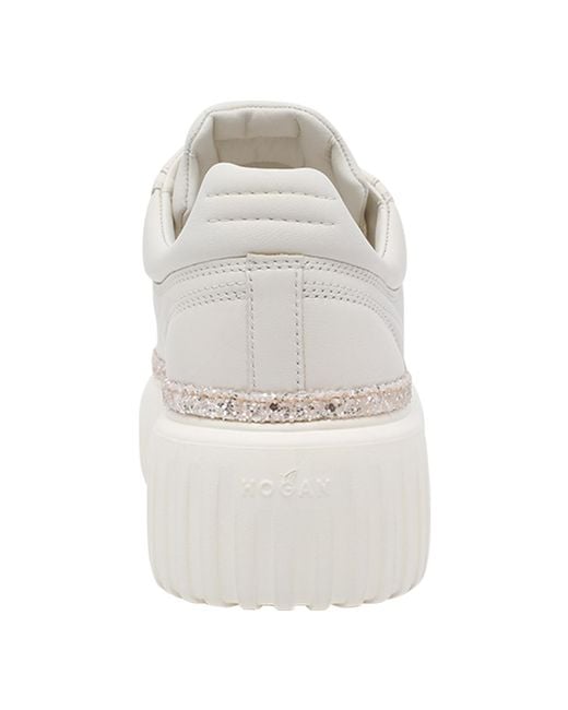 Hogan White H-Stripe Platform Sneakers