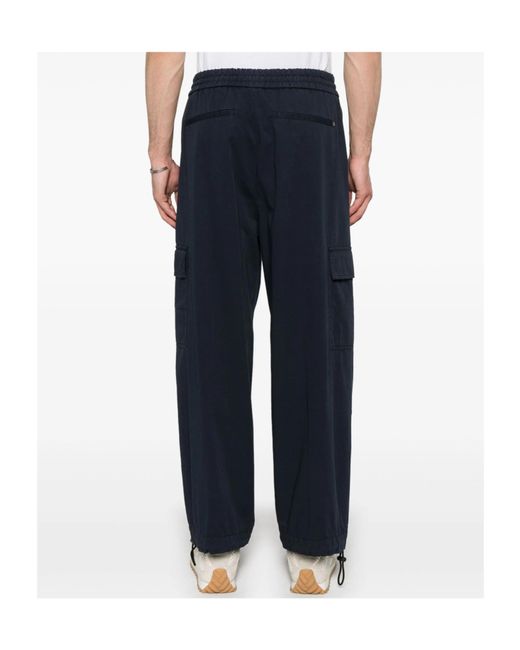 Dondup Blue Cotton Cargo Trousers for men