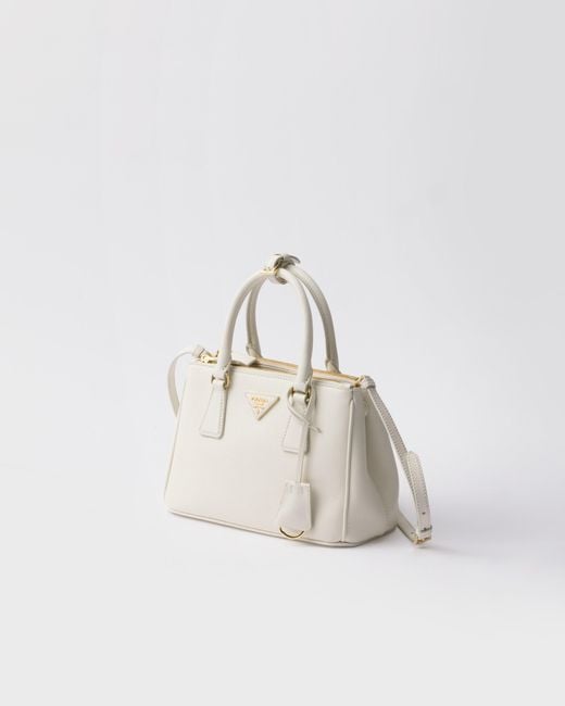 Prada White Galleria Small Leather Bag