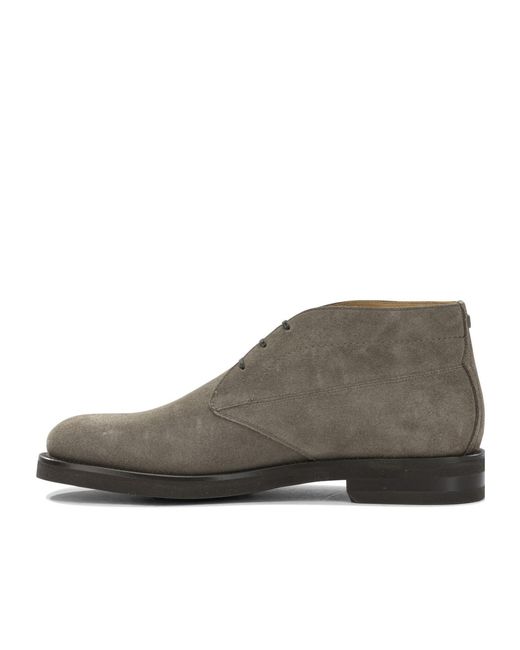 Ferragamo Gray 'Settimo' Lace-Up Ankle Boots for men