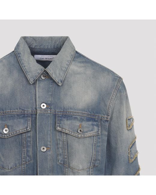 Off-White c/o Virgil Abloh Blue "Diag Raw Patch" Jacket for men