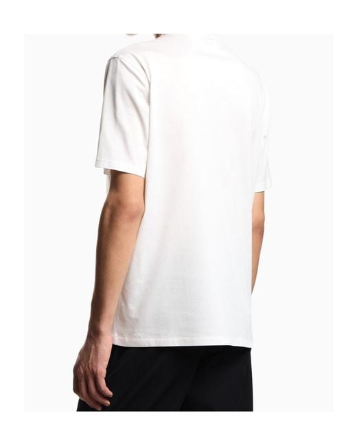 Emporio Armani White Short-Sleeved Crewneck T-Shirt for men