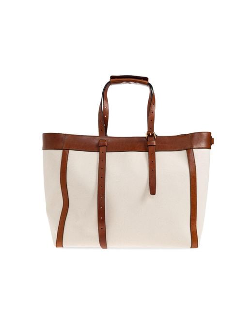 Moschino White Logo Embellished Shopper Bag for men
