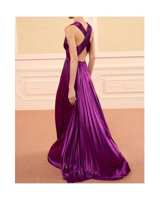 Ulla Johnson Purple Lena Pleated Maxi Dress