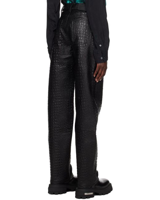 Eytys Black Embossed Straight Leg Pants for men