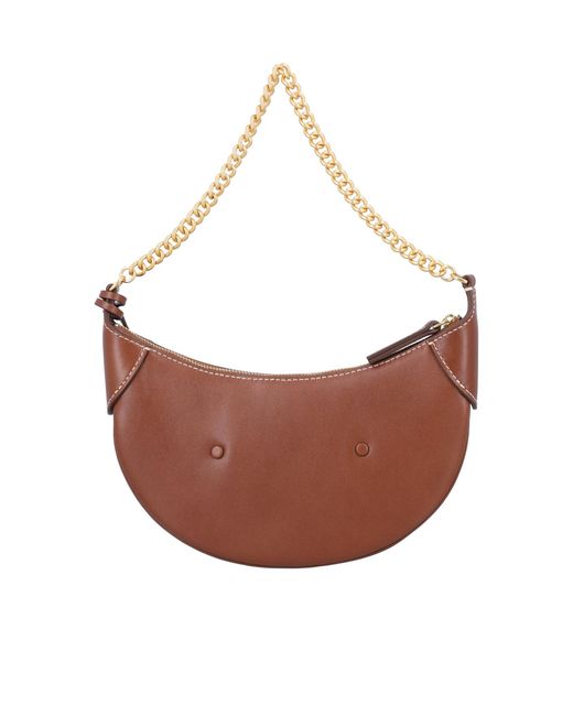 Polo Ralph Lauren Brown Small Logo-Stamp Chained Crossbody Bag
