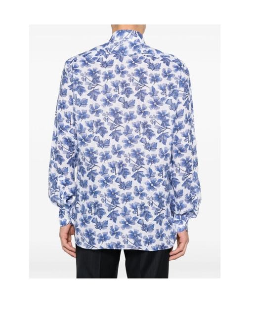 Isaia Blue Long-Sleeved Shirt for men