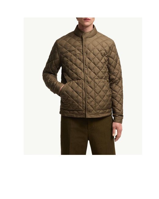 Moncler Brown Oise Diamond Quilted Short Down Jacket for men
