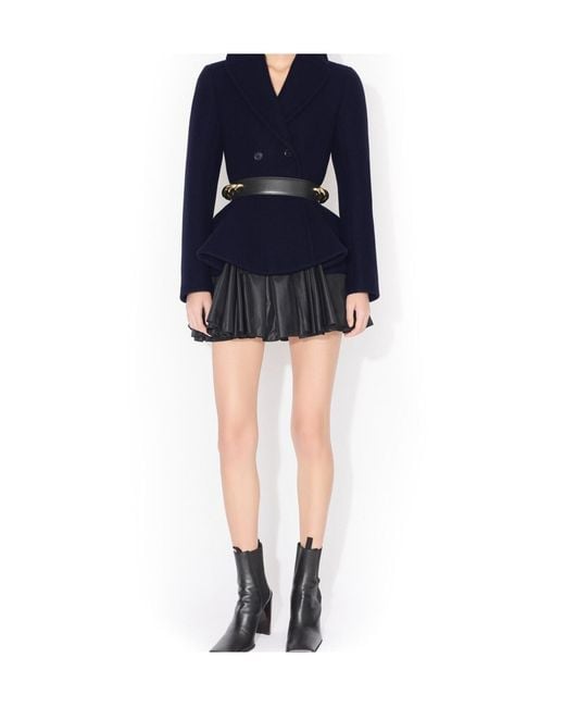 Alaïa Black Pleated A-Line Mini Dress