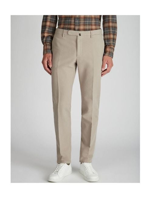 Incotex Natural Slim Fit Doeskin Trousers for men