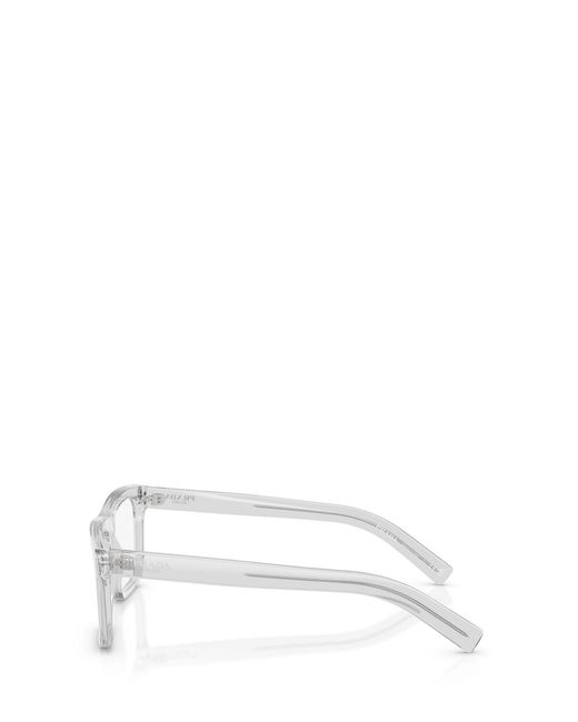 Prada White Eyewear Rectangle Frame Glasses for men