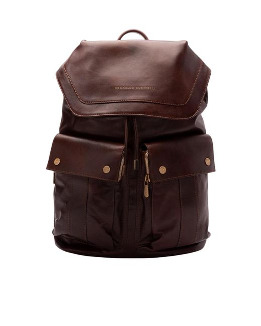 Brunello Cucinelli Brown Classic Backpack for men