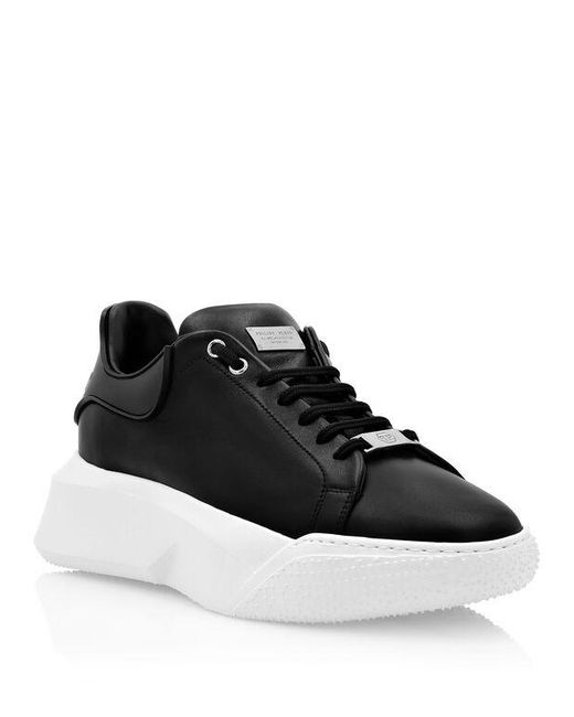 Philipp Plein Black Platform Laced Casual Sneakers for men