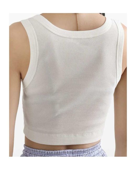 Dolce & Gabbana White Cropped Henley Tank Top