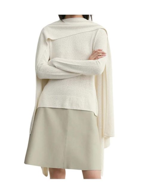 Totême White Totême Layered Cape Knit Jumper