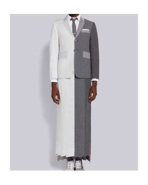 Thom Browne Gray Gradient Colour-Block Trompe L'Oeil-Effect Sport Coat Jacket for men